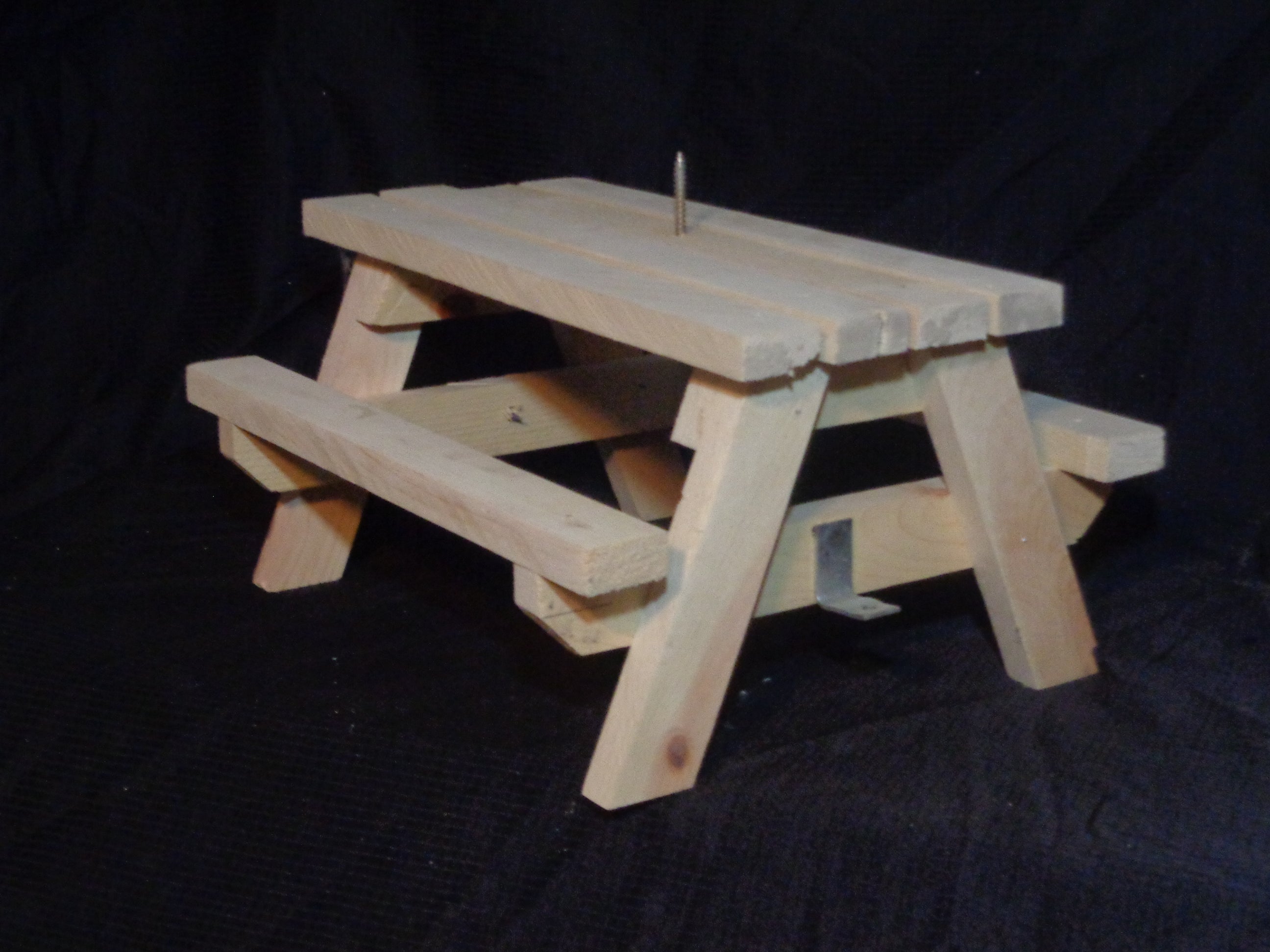 Mini Picnic Table Squirrel Feeder - Handcrafted Wildlife Feeding Station