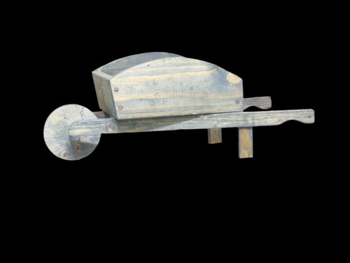 Handcrafted Miniature Wooden Wheelbarrow - Rustic Farmhouse Decor & Garden Display
